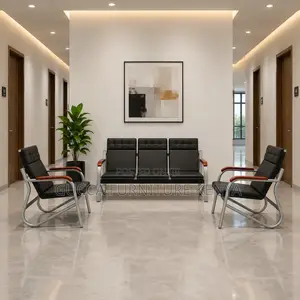 5-Seater Leather Visitor's Office Sofa