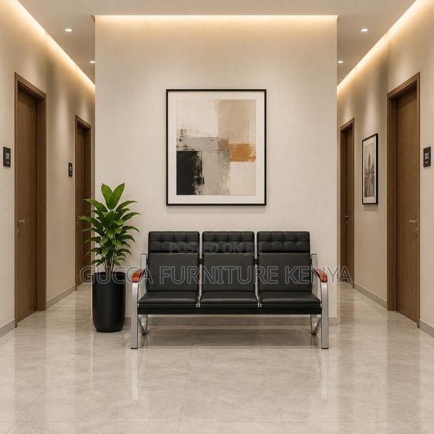 5-Seater Leather Visitor's Office Sofa - thumbnail 5