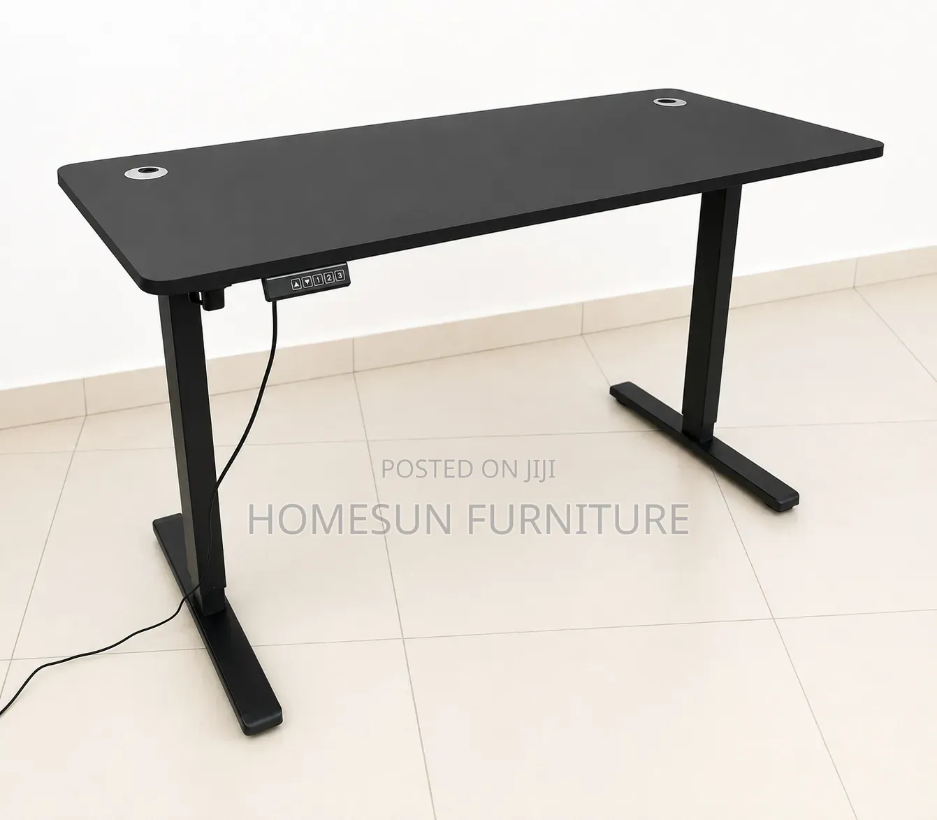 1.4m Electric Height Adjustable Standing Office Desk – Black