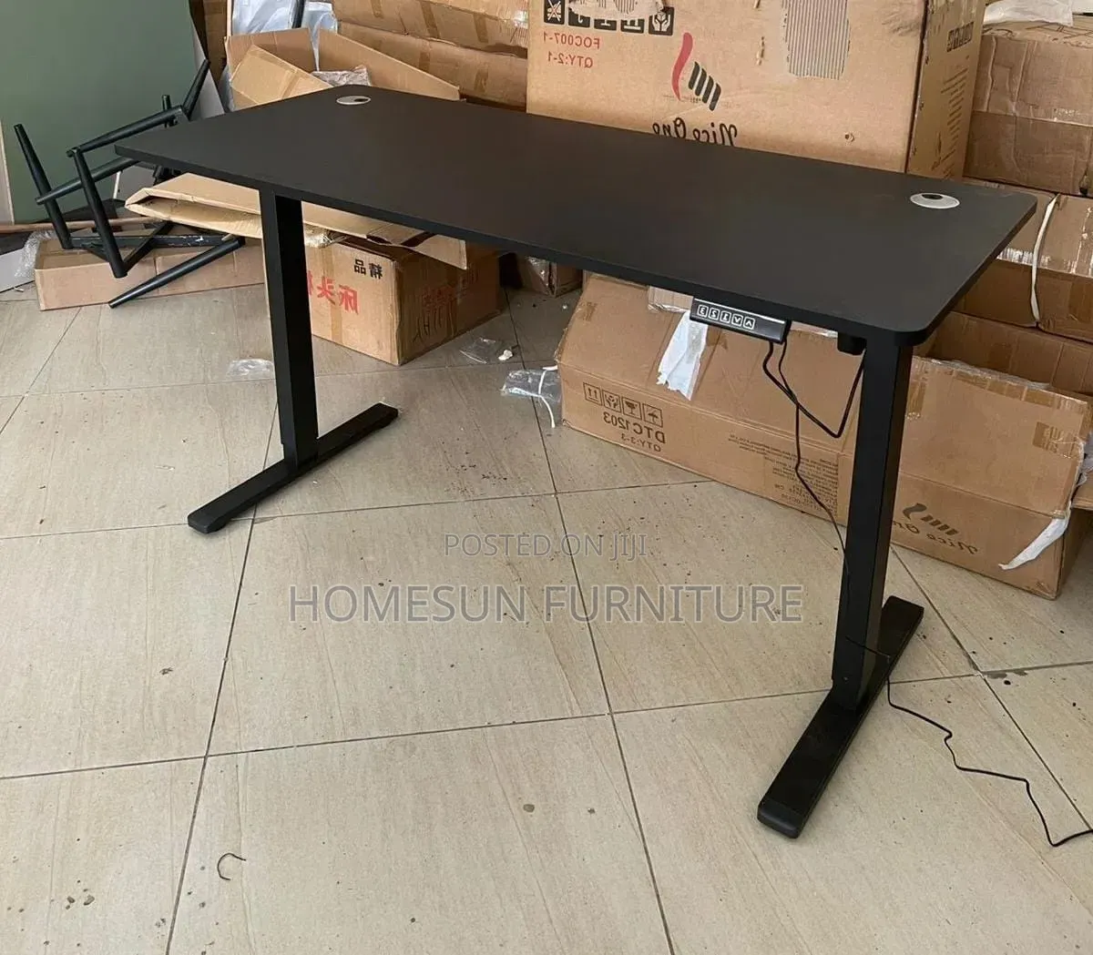 1.4m Electric Height Adjustable Standing Office Desk – Black