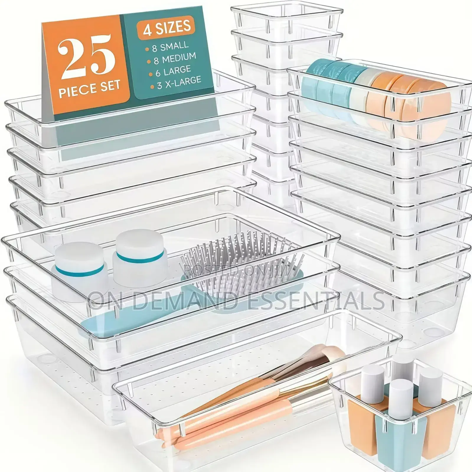 25pcs Set Drawer Organizers Non Slip Stackable Design