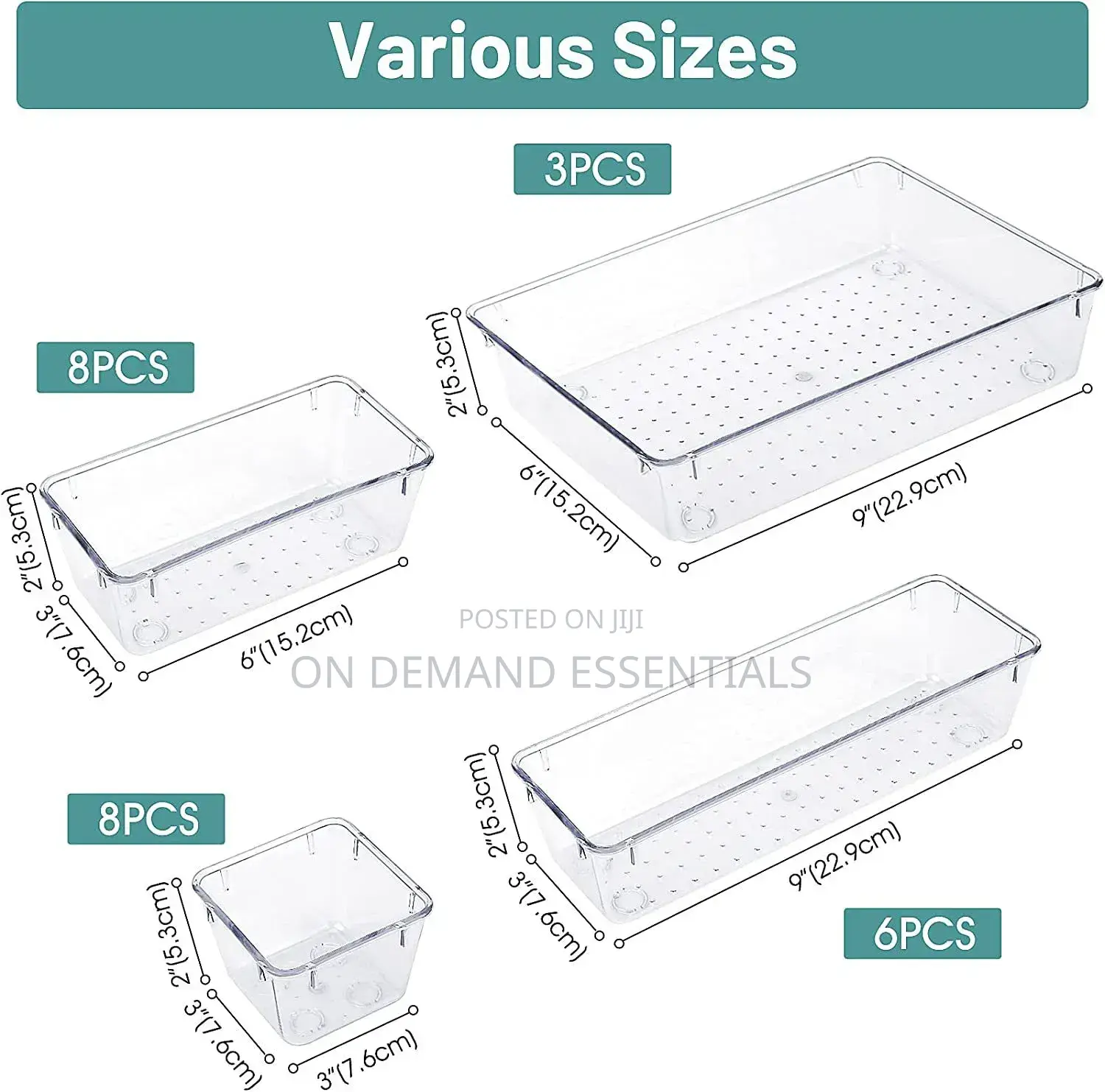 25pcs Set Drawer Organizers Non Slip Stackable Design