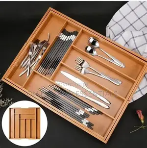 Multifunctional Bamboo Drawer Organizer
