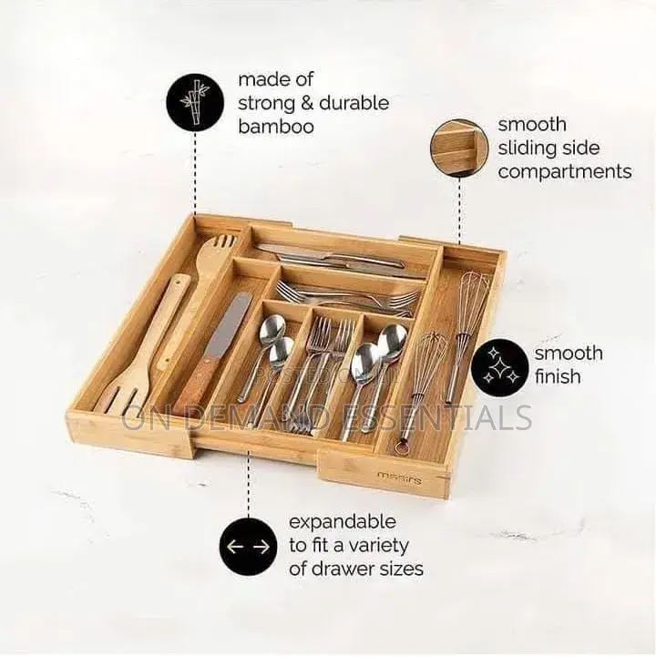 Multifunctional Bamboo Drawer Organizer