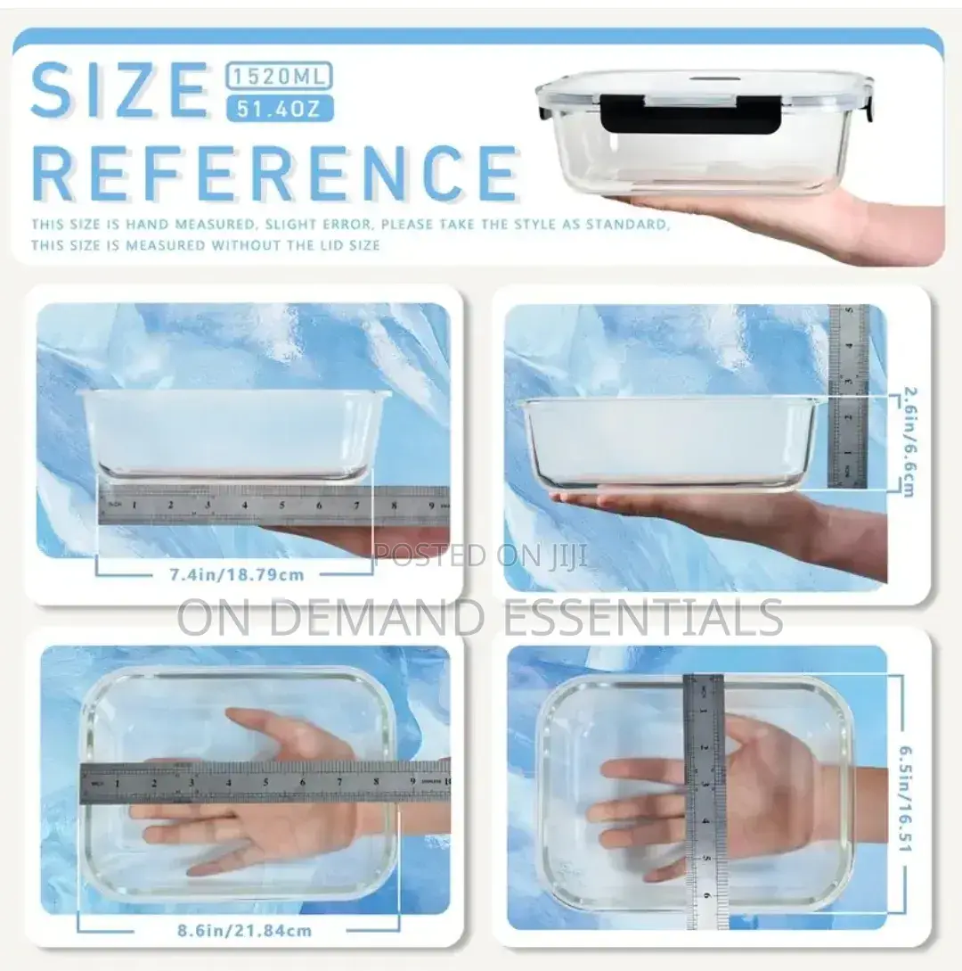 1pc Large-Capacity Glass Food Storage Container