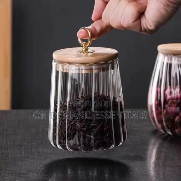 Glass Storage Jar With Bamboo Lid - thumbnail 2