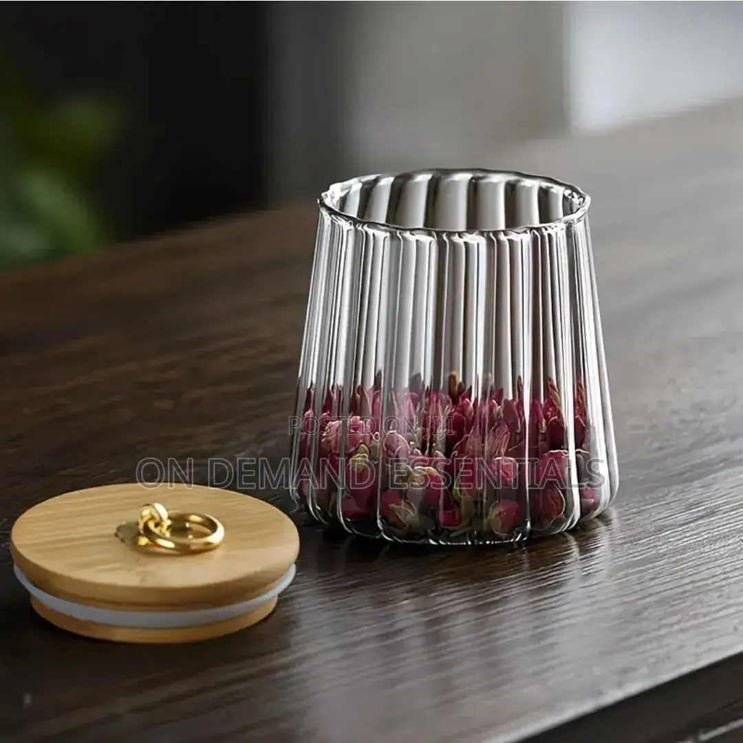 Glass Storage Jar With Bamboo Lid
