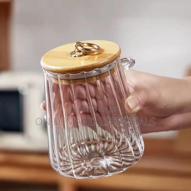 Glass Storage Jar With Bamboo Lid/Spoons - thumbnail 4