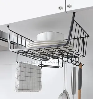 4 in 1 Metallic Under Shelf Rack With Hooks