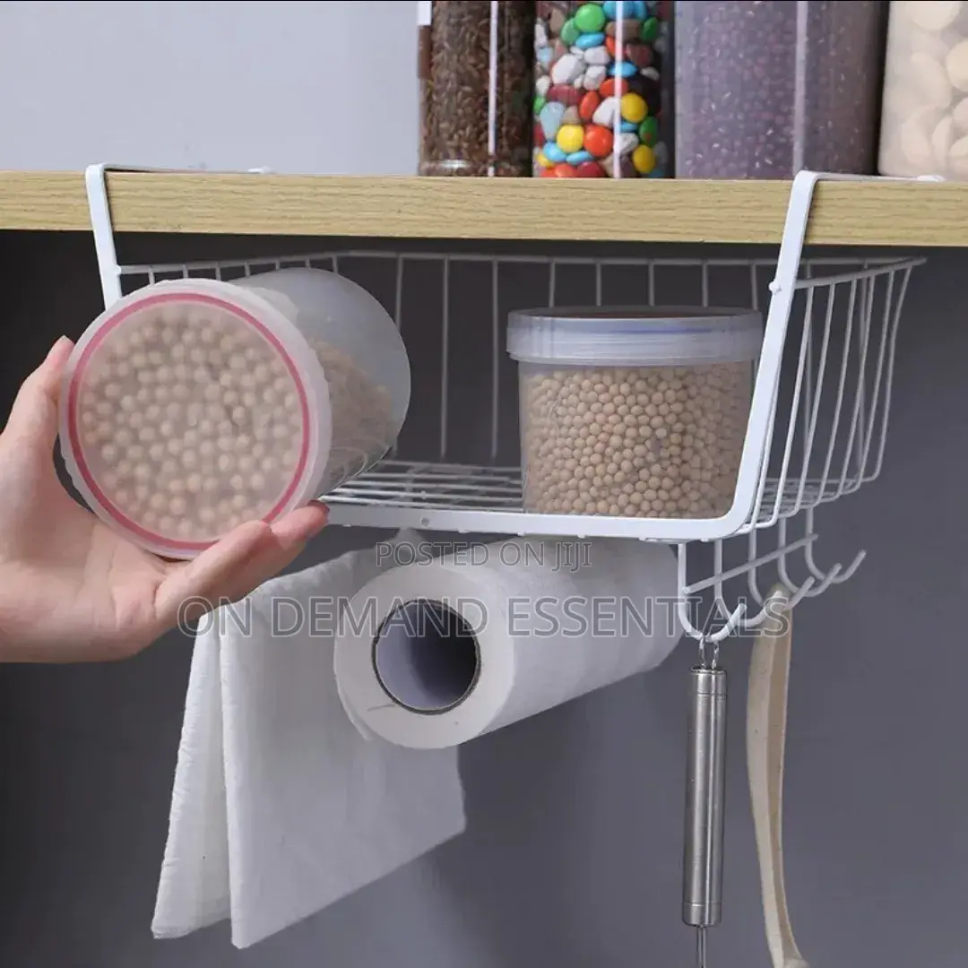 4 in 1 Metallic Under Shelf Rack With Hooks