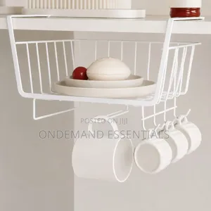 4 in 1 Metallic Under Shelf Rack With Hooks