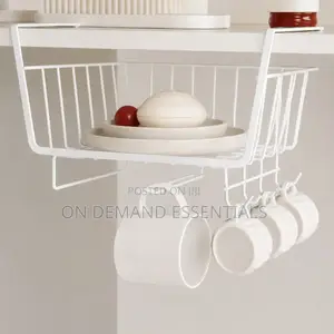 4 in 1 Metallic Under Shelf Rack With Hooks