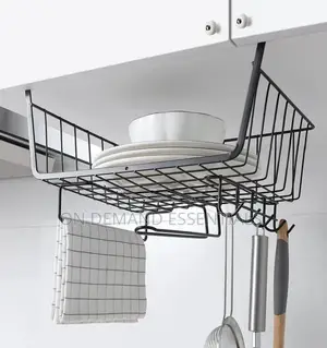 4 in 1 Metallic Under Shelf Rack With Hooks