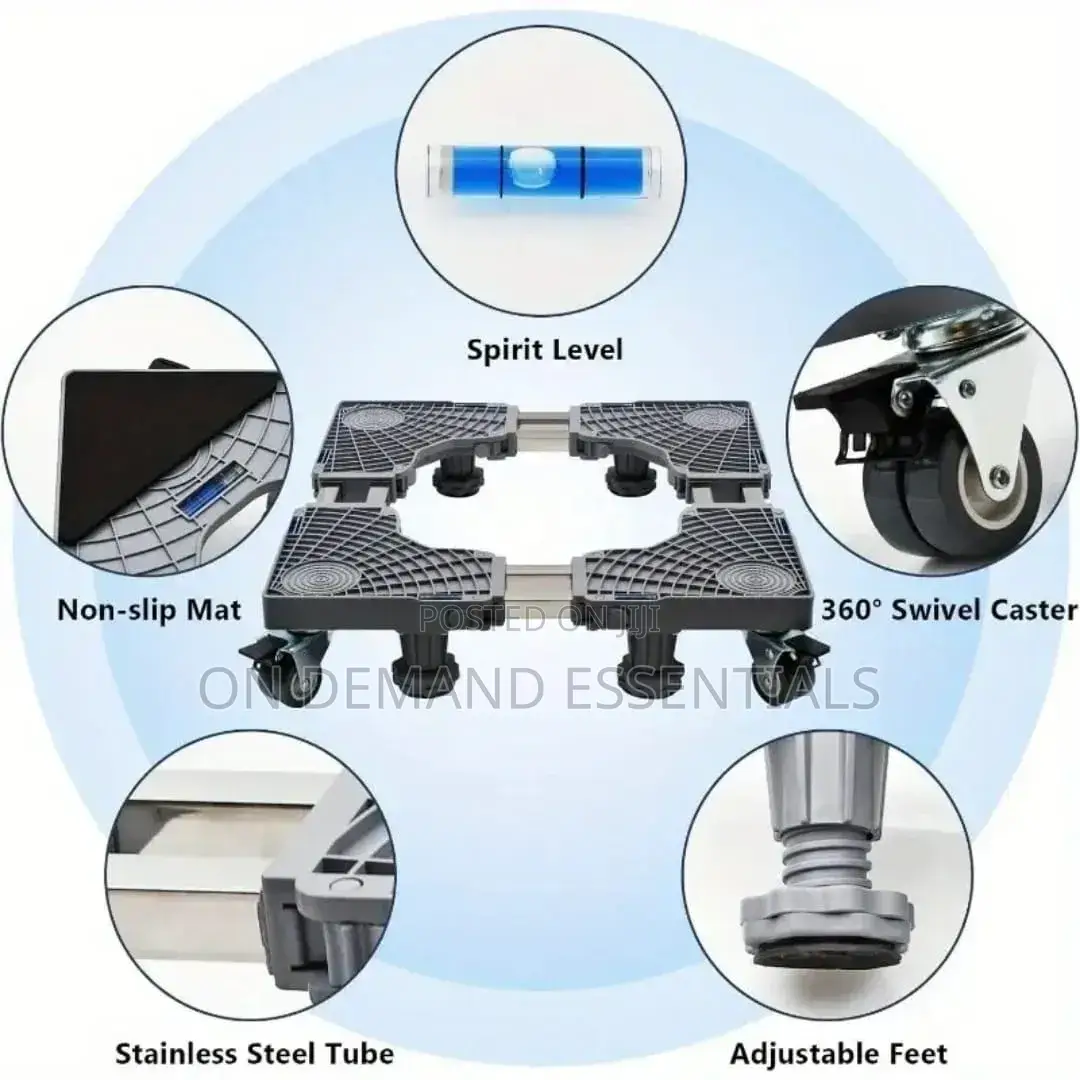 Heavy-Duty Double Tube Fridge/Washing Machine Stand