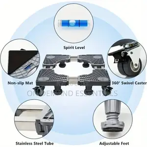 Heavy-Duty Double Tube Fridge/Washing Machine Stand