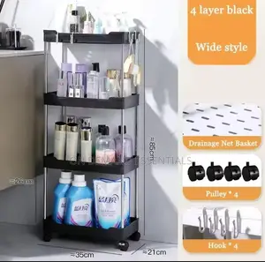 Multipurpose Storage Rack With Wheels. 4layer Vegetable/Bathroom