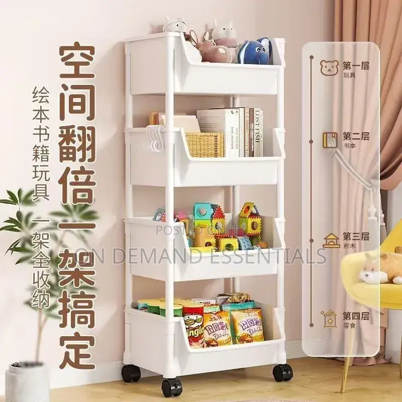 Restocked!! 4-Layer Trolley Bookshelf / Kitchen Storage Rack