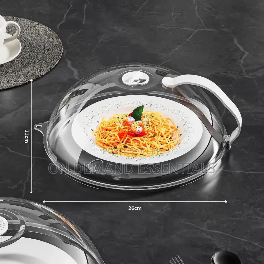 Heavy Microwave Food Cover With White Handle