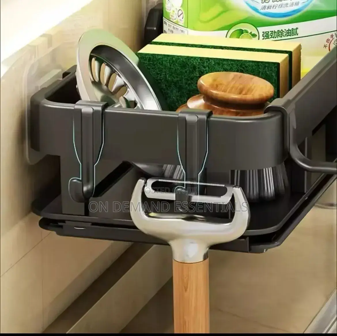Kitchen Sink Drain Rack Sponge With Drain Tray and Cutlery Holder