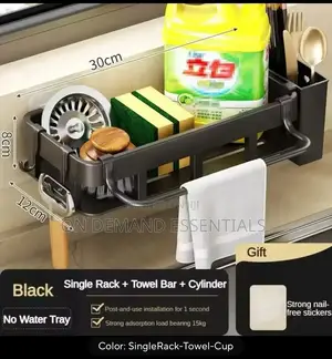 Kitchen Sink Drain Rack Sponge With Drain Tray and Cutlery Holder