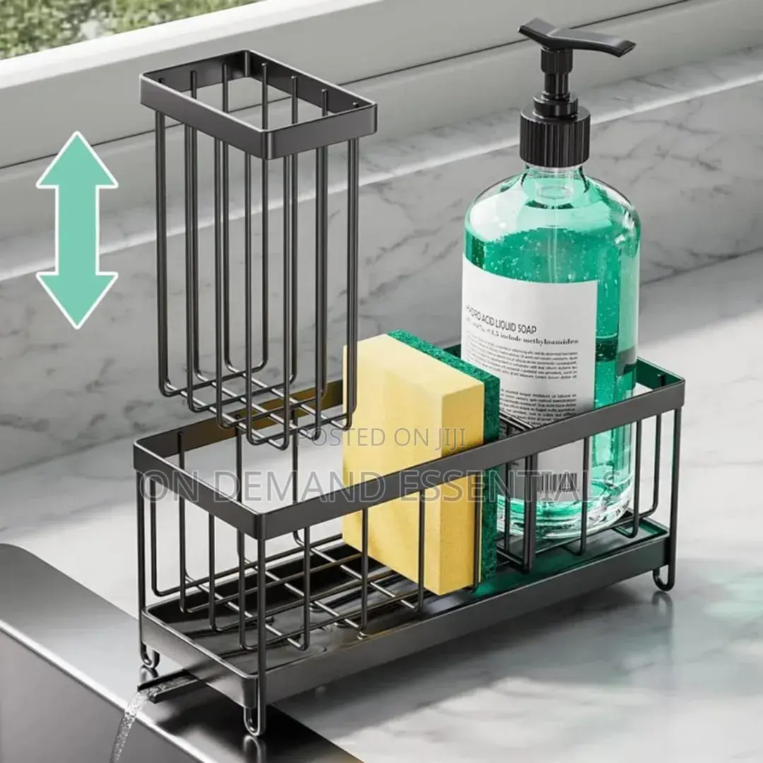 Sink Caddy With Water Draining Tray Sink Sponge Detergent Storage Rack