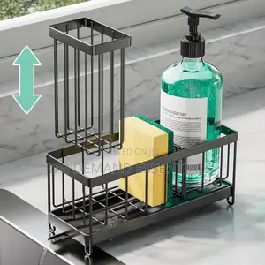 Sink Caddy With Water Draining Tray Sink Sponge Detergent Storage Rack