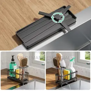 Sink Caddy With Water Draining Tray Sink Sponge Detergent Storage Rack