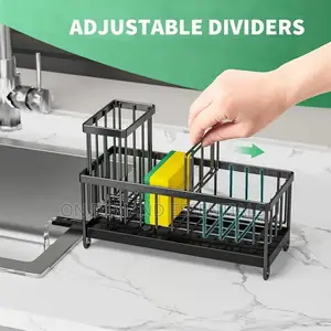 Sink Caddy With Water Draining Tray Sink Sponge Detergent Storage Rack
