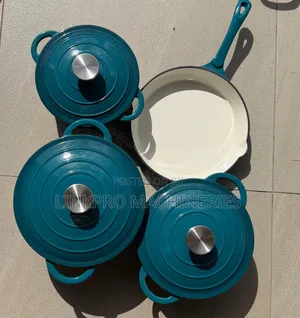 Seven Pieces Enamelcast Iron Cookware