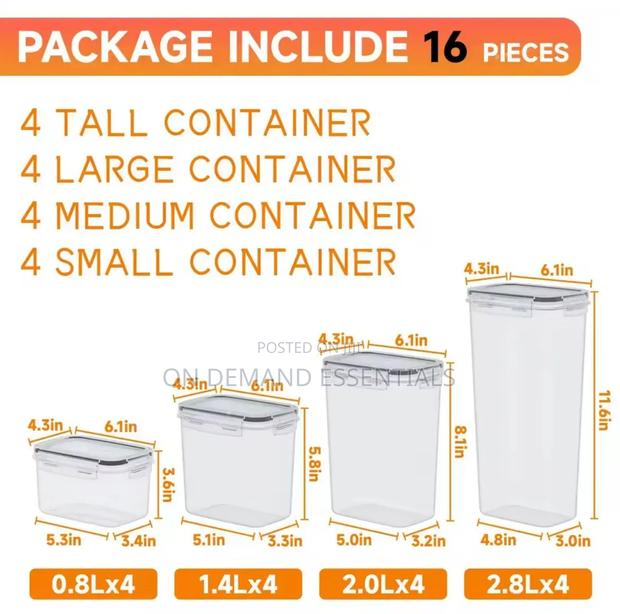 16pcs Food/Pantry Storage Containers - thumbnail 5