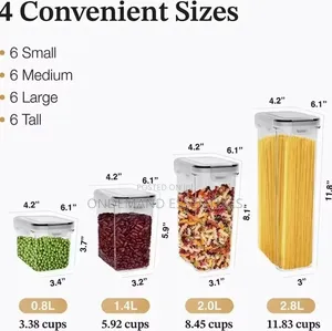 24pcs Bpa Free Airtight Plastic Containers Stackable