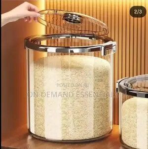 Acrylic Airtight Transparent Rice Bucket With Flip-Top Lid