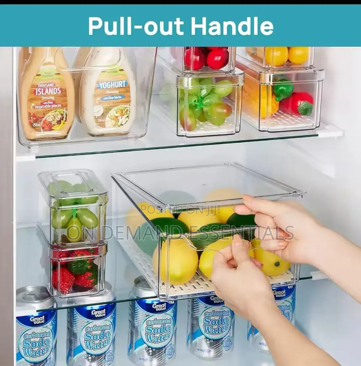 7pcs BPA-Free Stackable Acrylic Fridge Organizer Bins With Lids