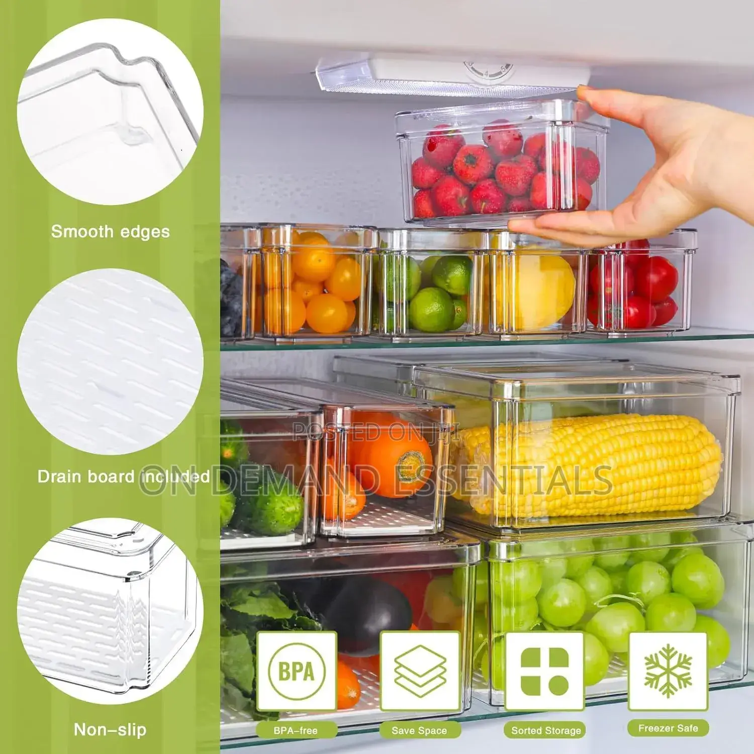 14pcs Stackable Fridge Storage Organizers