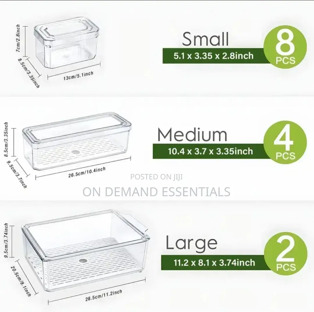 14pcs Stackable Fridge Storage Organizers
