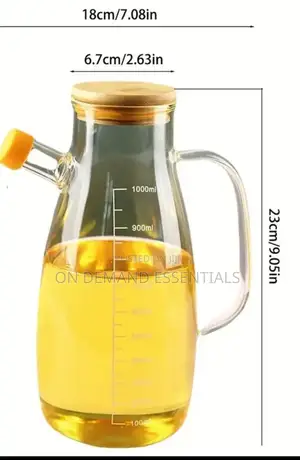 1000ml Glass Oil Bottle With Bamboo Lid
