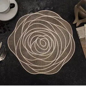 Rose Flower PVC Table Mats Set of 6 High Quality