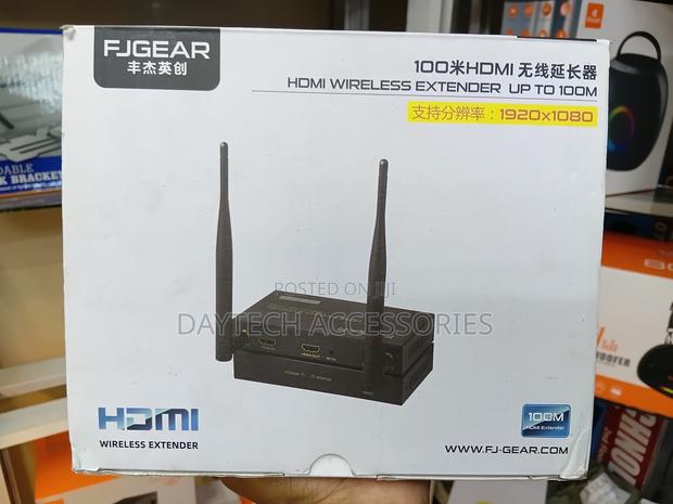 This Is a FJGEAR 100-Meter Wireless HDMI Extender Kit. - thumbnail 2