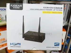 This Is a FJGEAR 100-Meter Wireless HDMI Extender Kit.