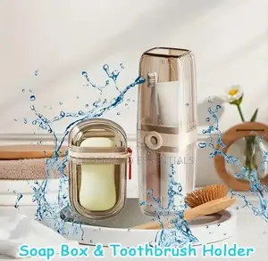Portable Travel Soap Box and Toothbrush Holder Set