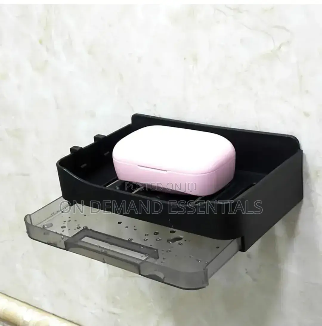 Soap Dish With Drain Tray +2 Hooks