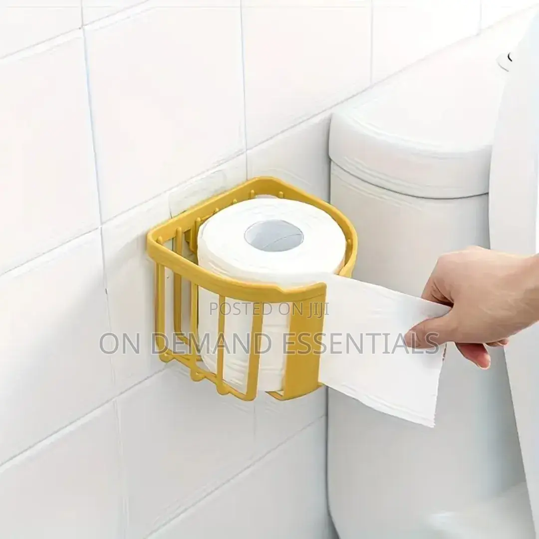 Punch-Free Toilet Paper Holder Shelf Bathroom Kitchen Tissue Box