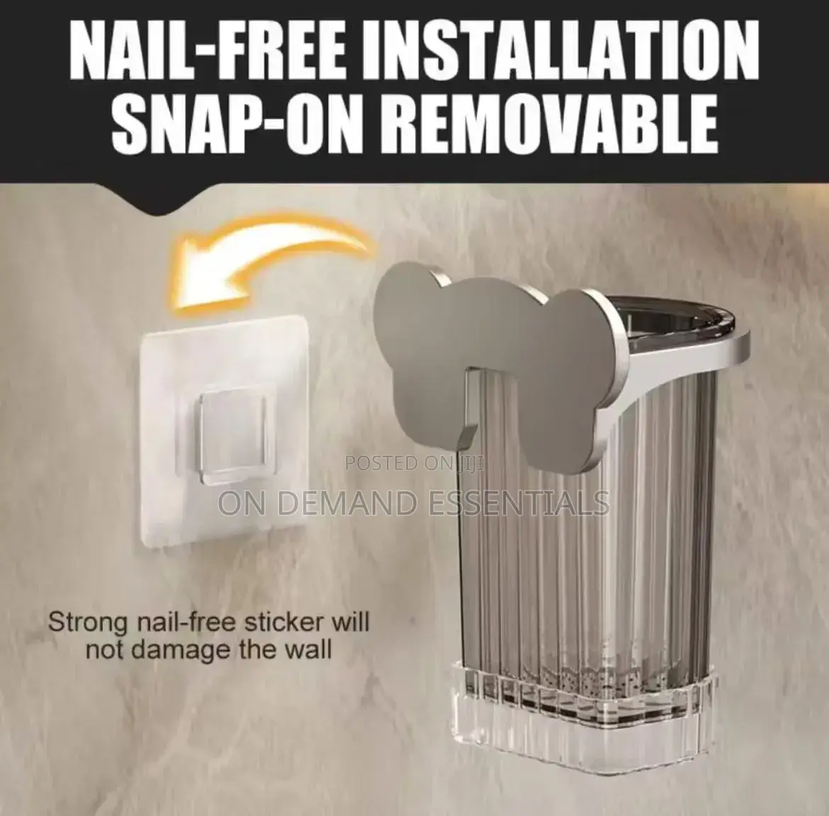 Wall Mount Toothbrush Holder Bathroom Organizer