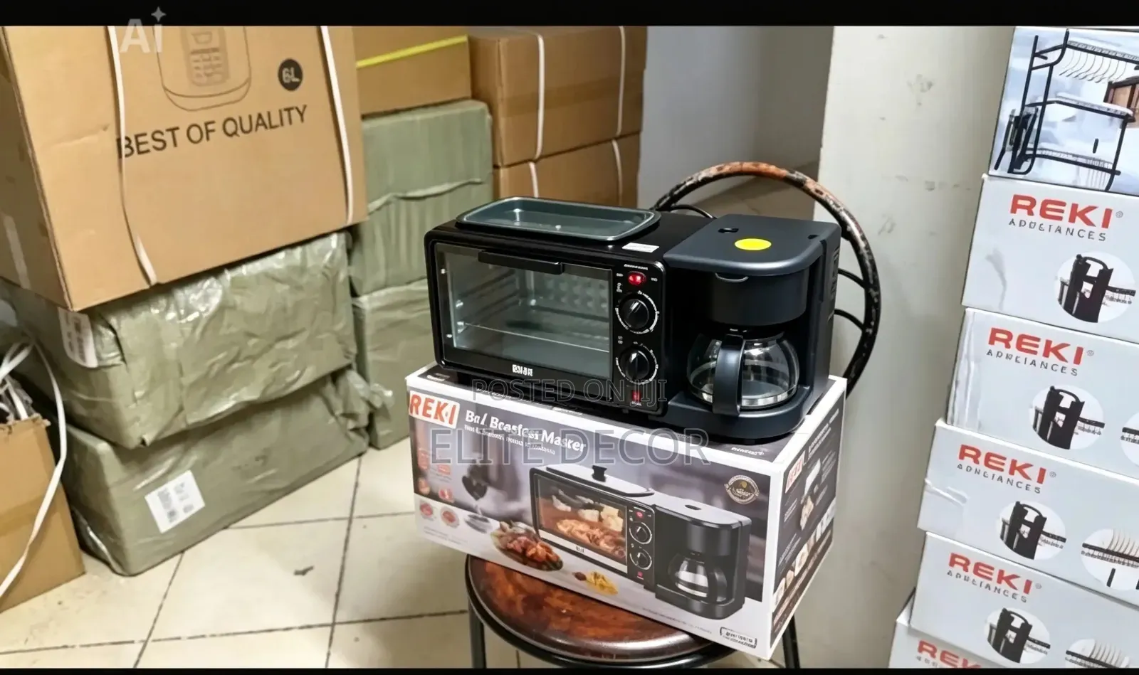 REKI 3-in-1 Breakfast Maker With Coffee Maker, Oven Frying Pan