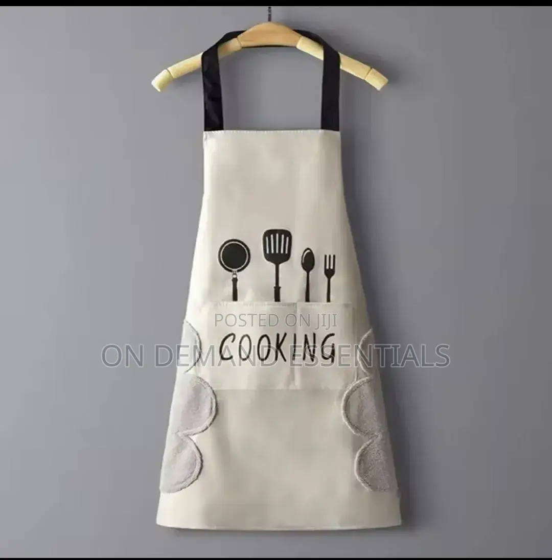Kitchen Apron With Hand Wipe PocketsWaterproof and Oil Proof