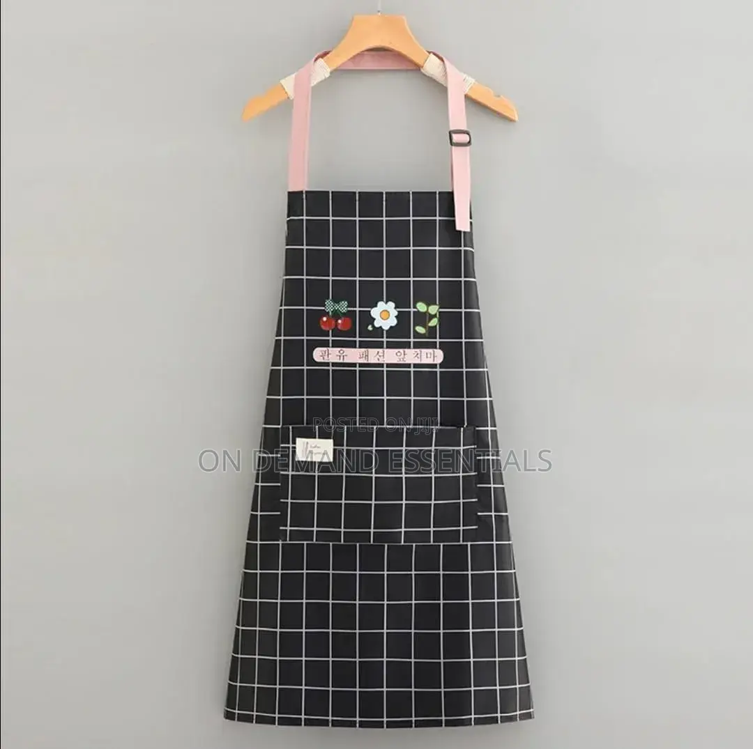 Waterproof Cute Checked Floral Aprons With Hand Wipe Towel