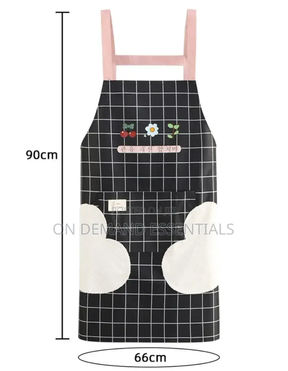 Waterproof Cute Checked Floral Aprons With Hand Wipe Towel