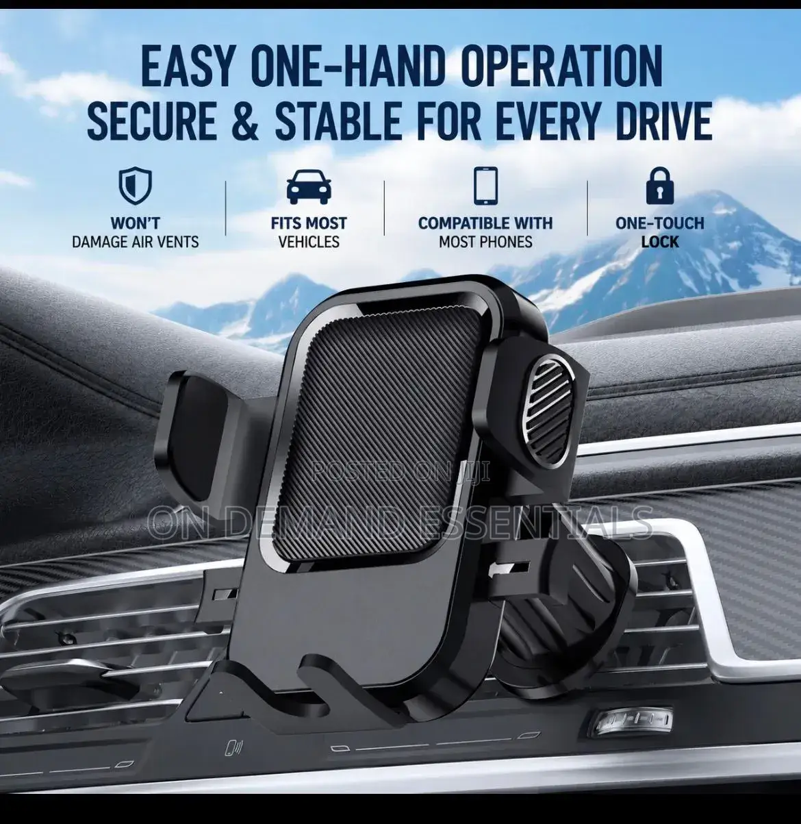 Universal Car Phone Holder – Spiral Hook Air Vent Mount
