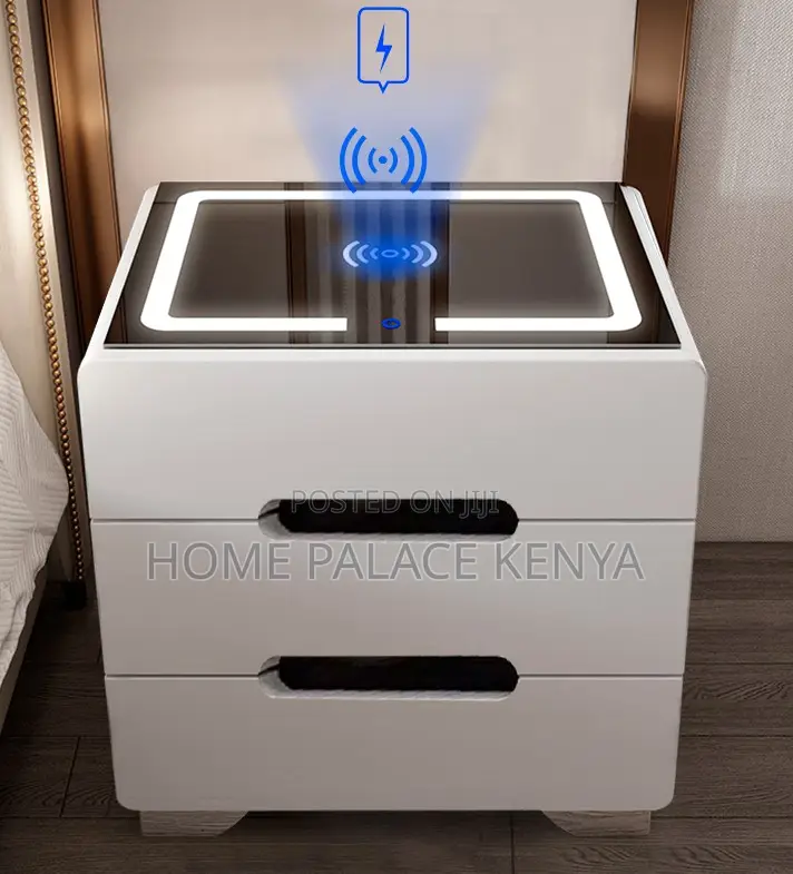 Nightstand: NovaSmart Bedside Cabinet With LED Wireless Charging