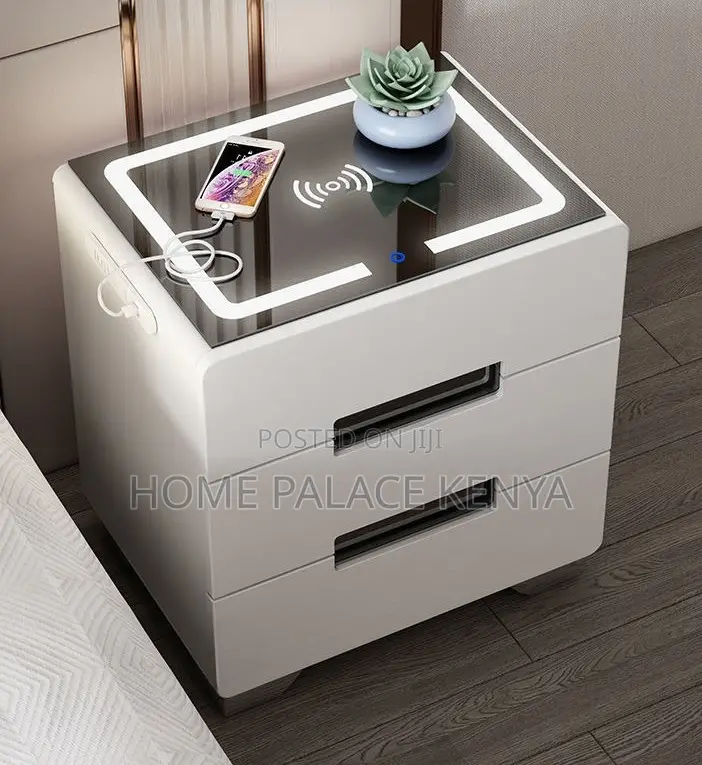 Nightstand: NovaSmart Bedside Cabinet With LED Wireless Charging